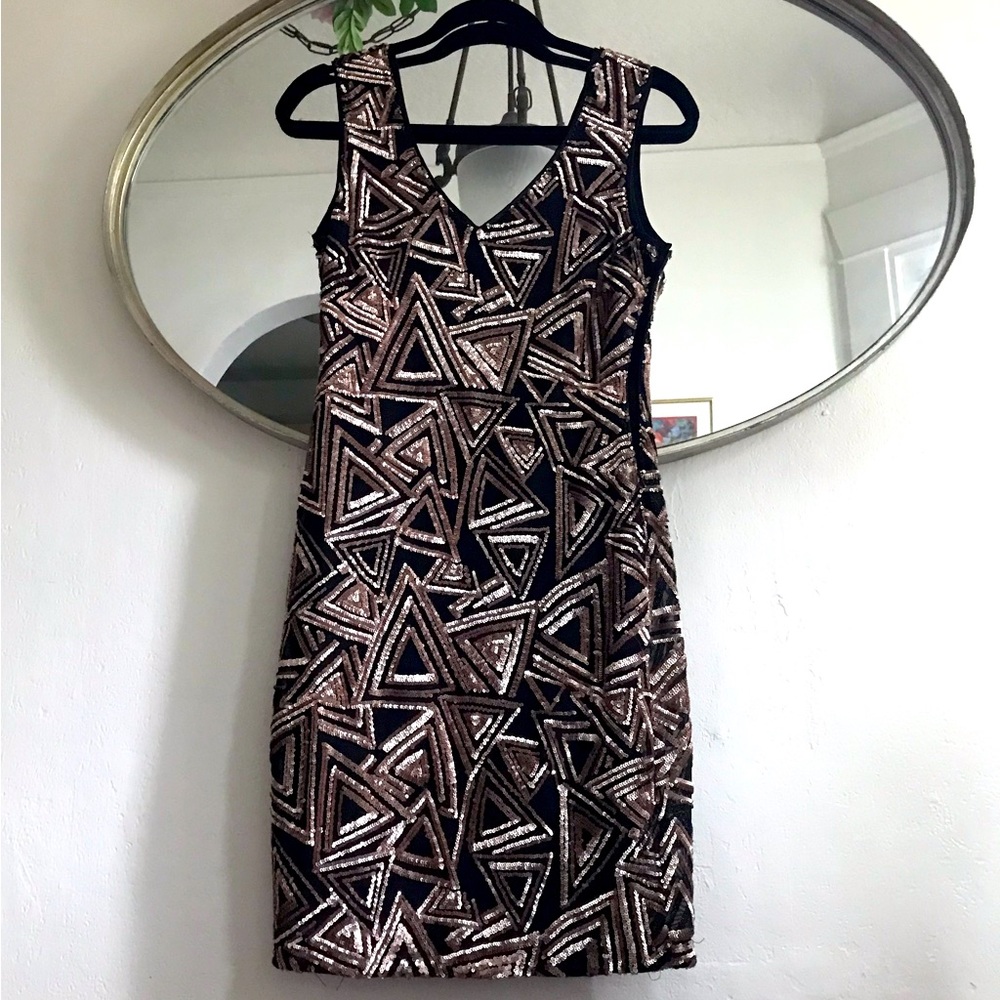 Black and Bronze sequined dress